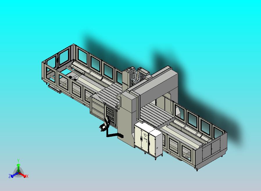 龙门外钣金设备3D图纸模型