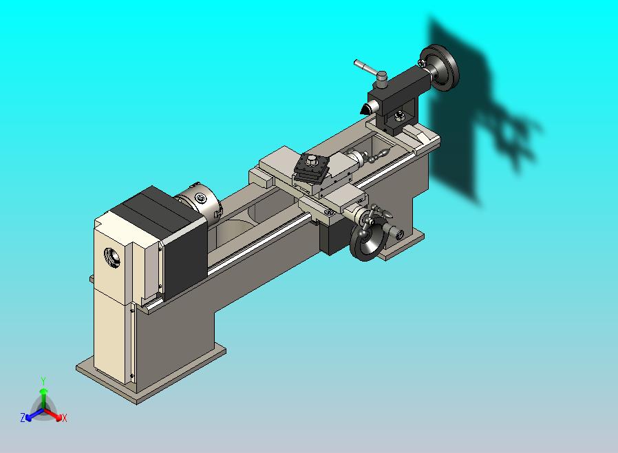 迷你车床3D图模型