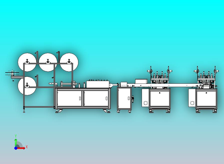 平面口罩一拖二外耳带机儿童口罩机3D图纸