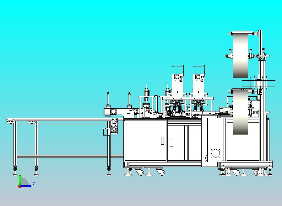 平面口罩一拖二外耳带机儿童口罩机3D图纸