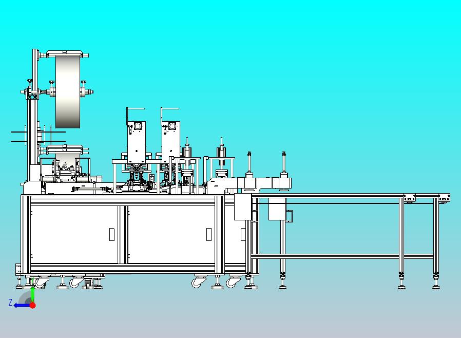 平面口罩一拖二外耳带机儿童口罩机3D图纸