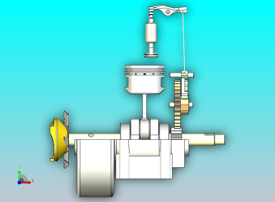一款内燃机模型三维模型