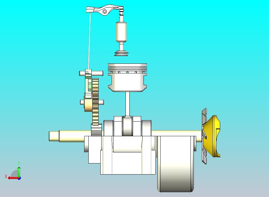 一款内燃机模型三维模型