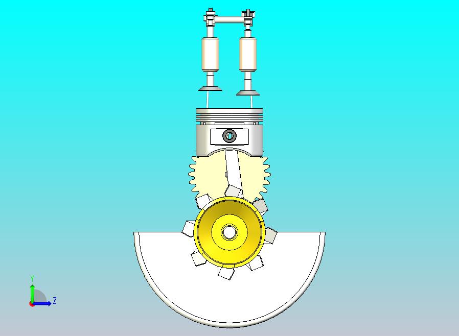 一款内燃机模型三维模型