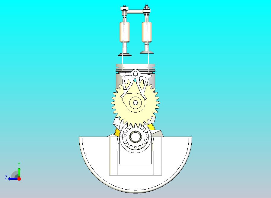 一款内燃机模型三维模型