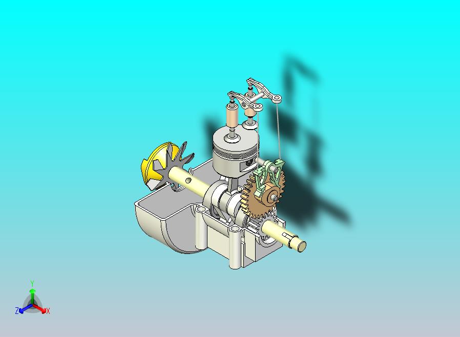 一款内燃机模型三维模型