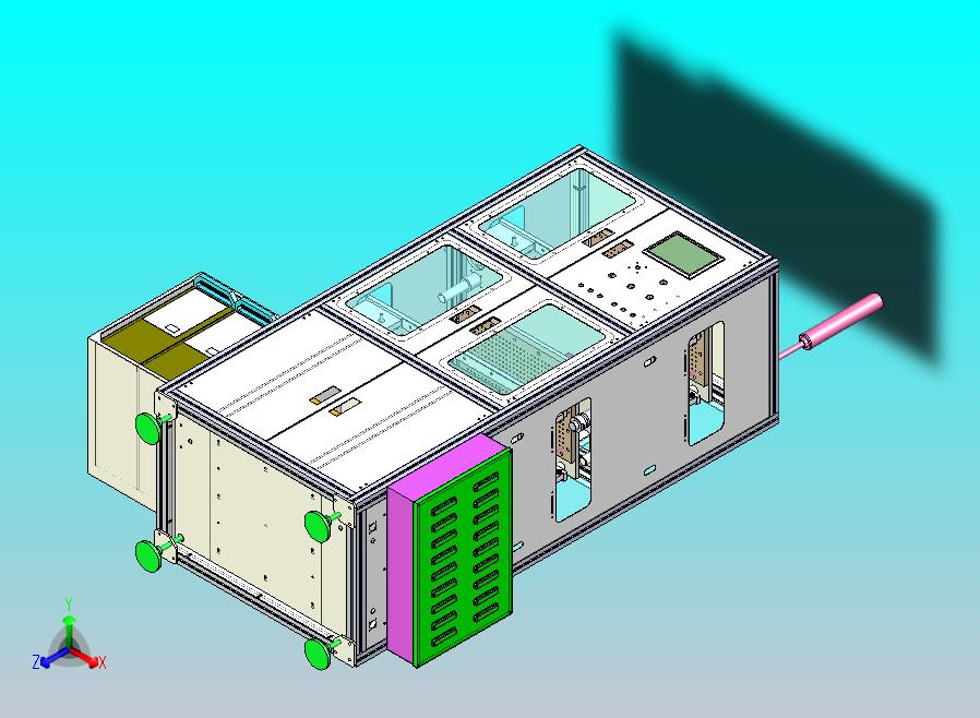 一款美的空调主板FCT双层在线式测试机3D图纸