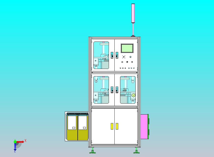 一款美的空调主板FCT双层在线式测试机3D图纸