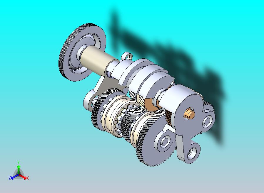 双离合器传动齿轮箱3D图纸