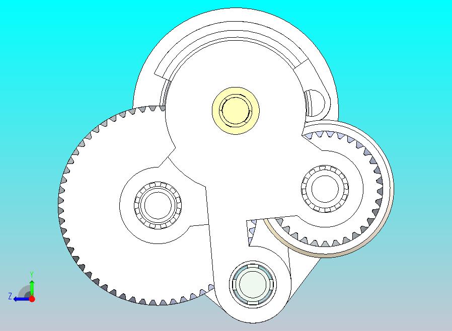 双离合器传动齿轮箱3D图纸