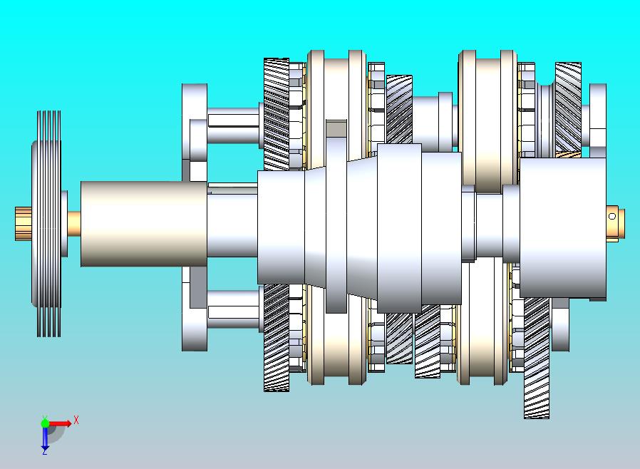 双离合器传动齿轮箱3D图纸