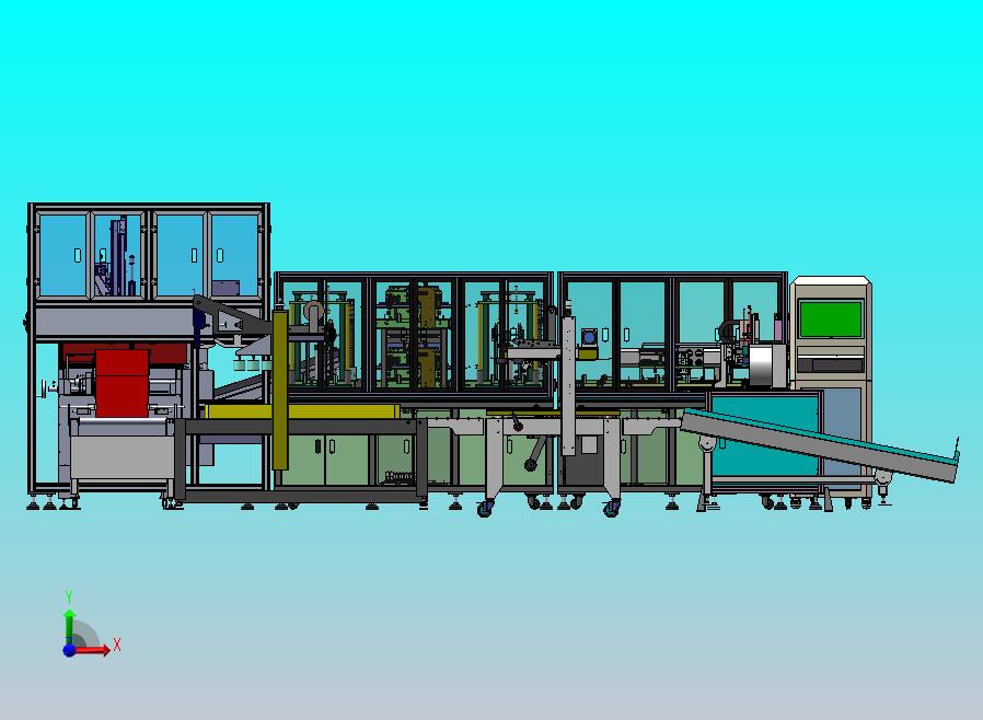 带装贴片元件真空包装线（检测，扫码，套袋，贴标抽真空，封口，纸箱开箱，装箱封箱等机构）