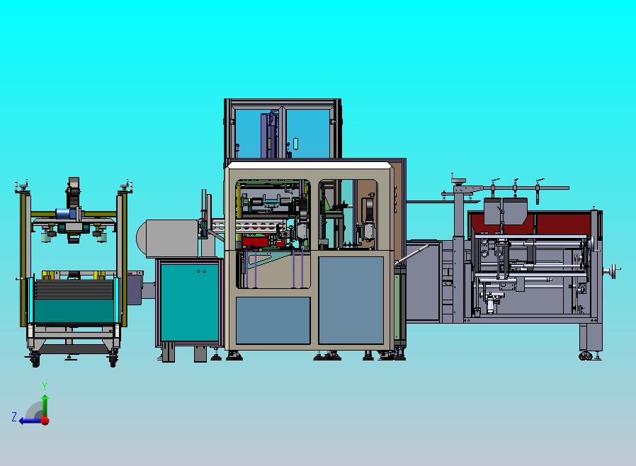 带装贴片元件真空包装线（检测，扫码，套袋，贴标抽真空，封口，纸箱开箱，装箱封箱等机构）