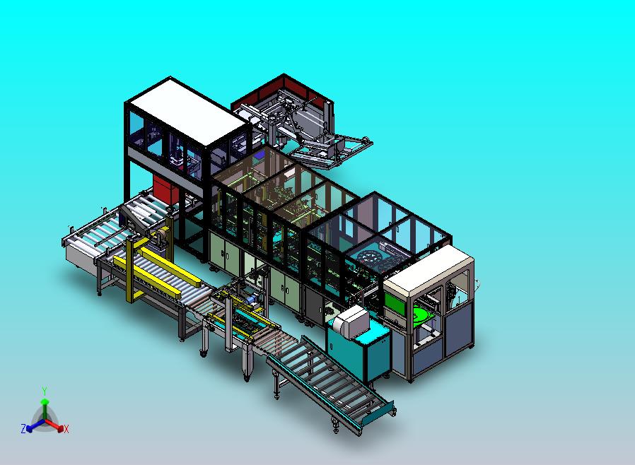 带装贴片元件真空包装线（检测，扫码，套袋，贴标抽真空，封口，纸箱开箱，装箱封箱等机构）