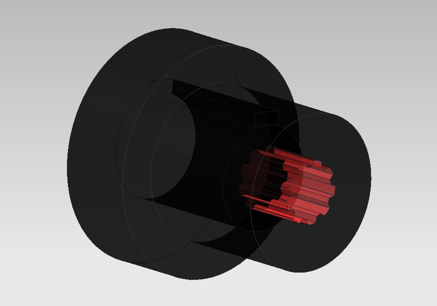 电动机和液压泵之间的固定轴连接（DIN 5482 B-17X14内花键）