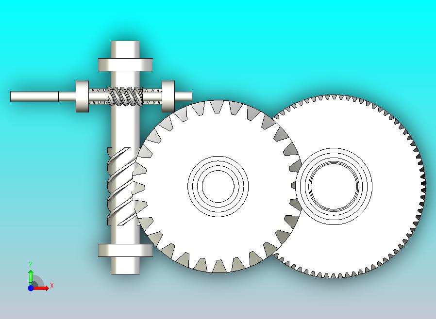 两阶段蜗杆螺旋一级变速箱