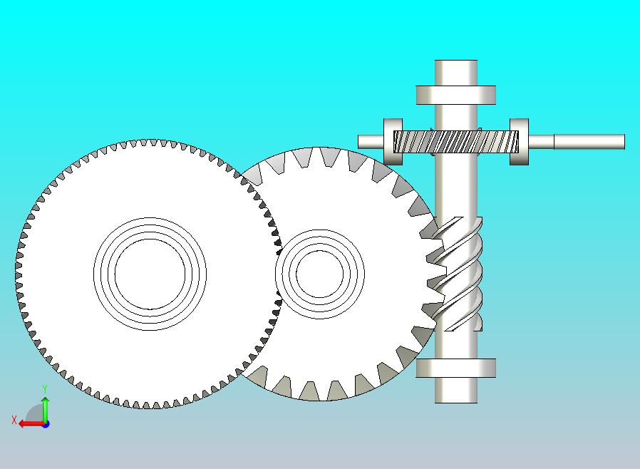 两阶段蜗杆螺旋一级变速箱