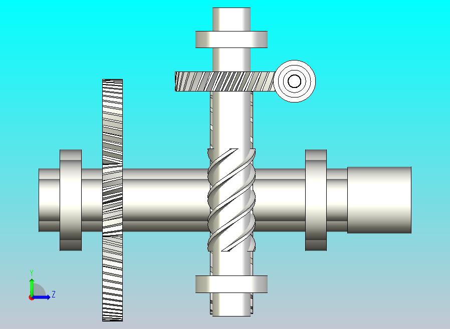 两阶段蜗杆螺旋一级变速箱