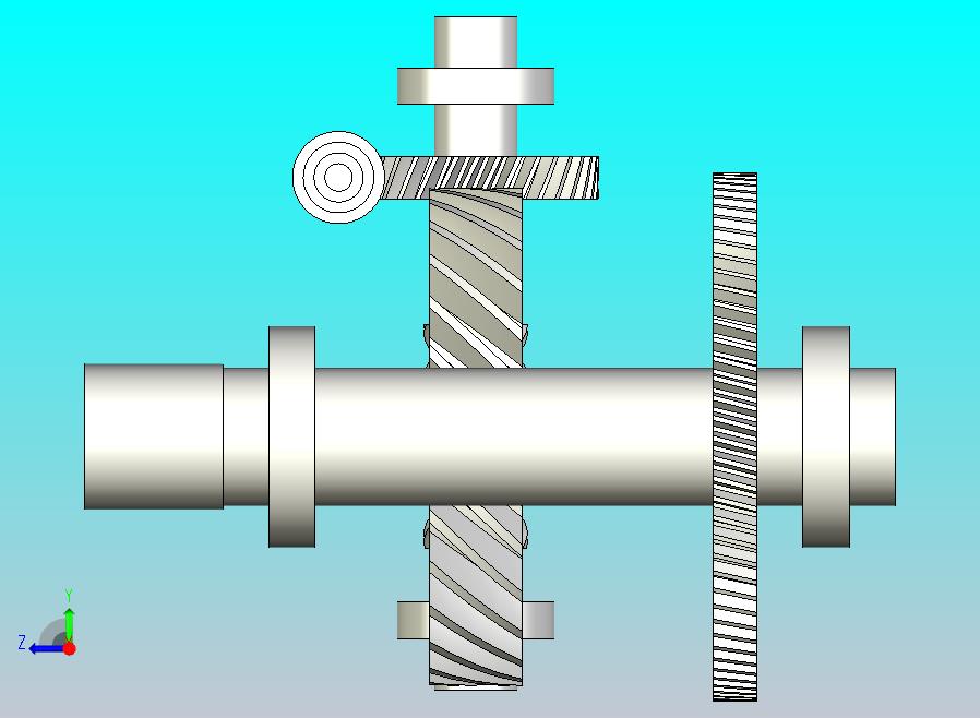 两阶段蜗杆螺旋一级变速箱