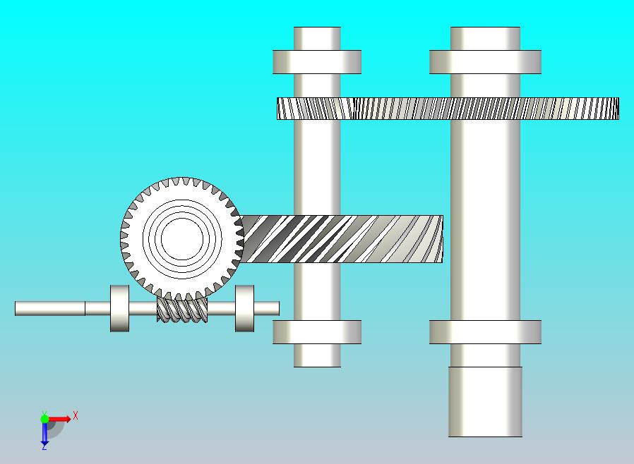 两阶段蜗杆螺旋一级变速箱