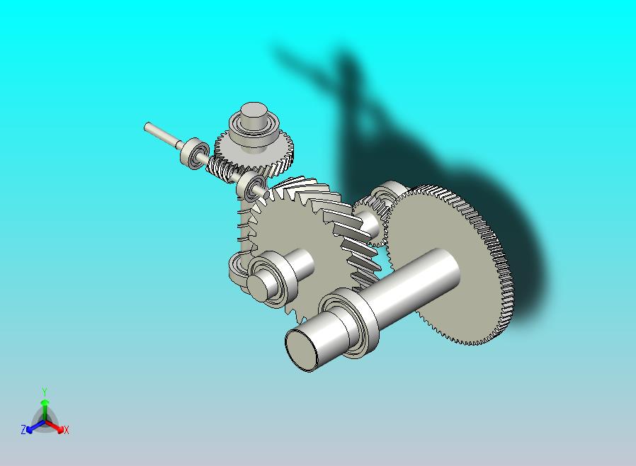 两阶段蜗杆螺旋一级变速箱
