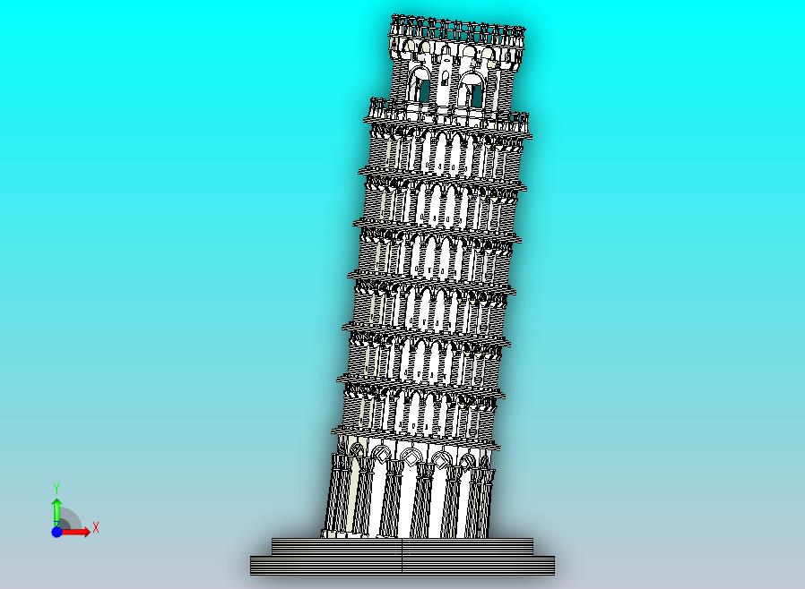 比萨斜塔3D模型