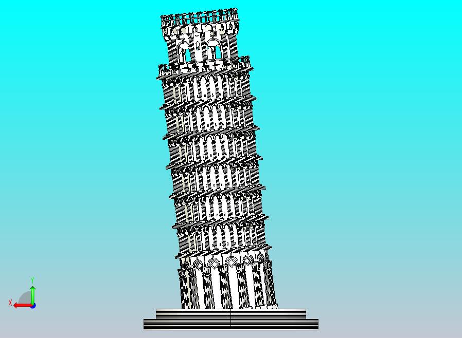 比萨斜塔3D模型