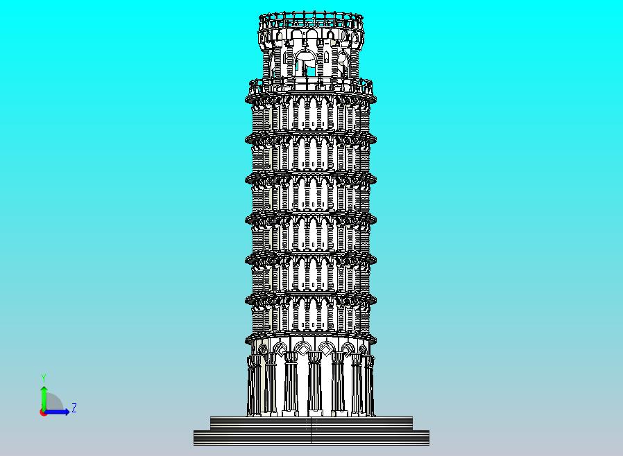 比萨斜塔3D模型