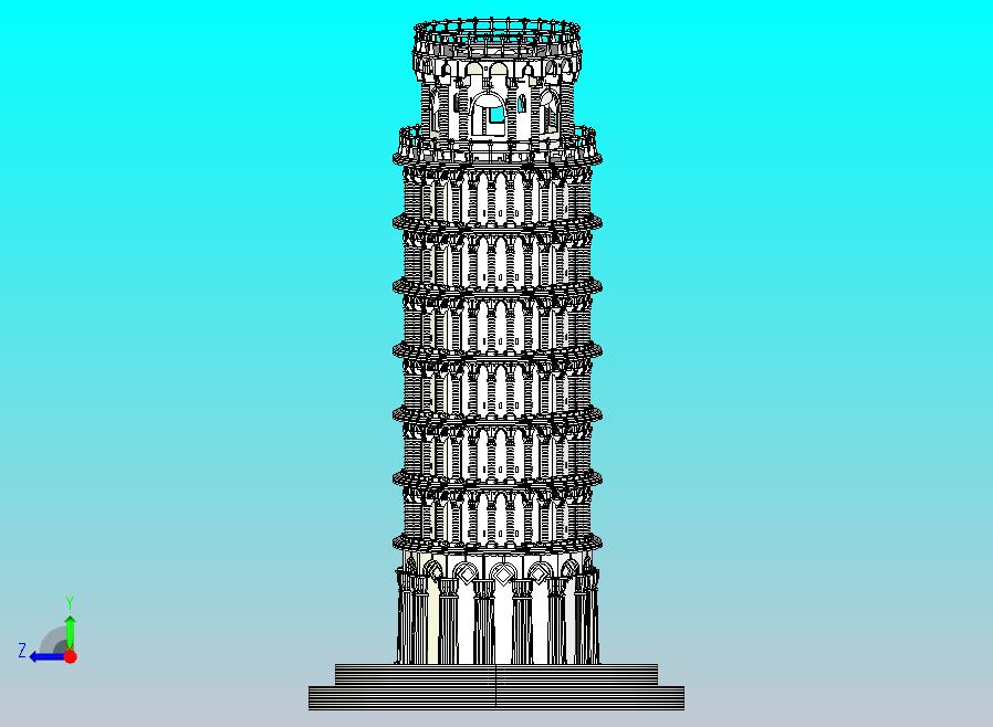 比萨斜塔3D模型