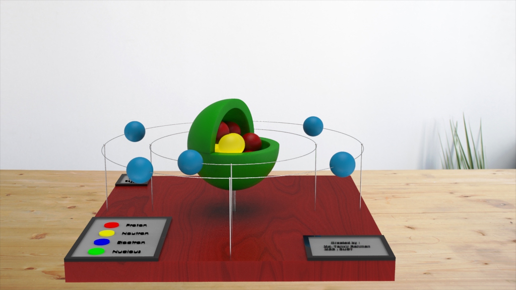 D可打印的玻尔碳原子模型_SOLIDWORKS+KeyShot