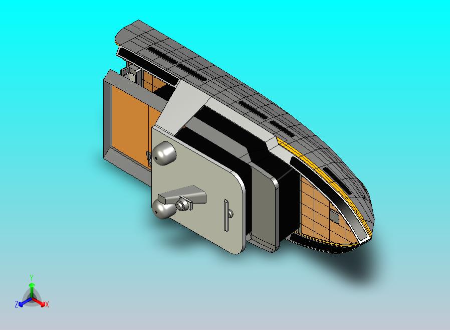 21m长简易双层游艇3D图纸