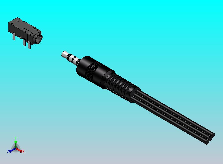 3.5mm耳机-直插头+PJ-320插口