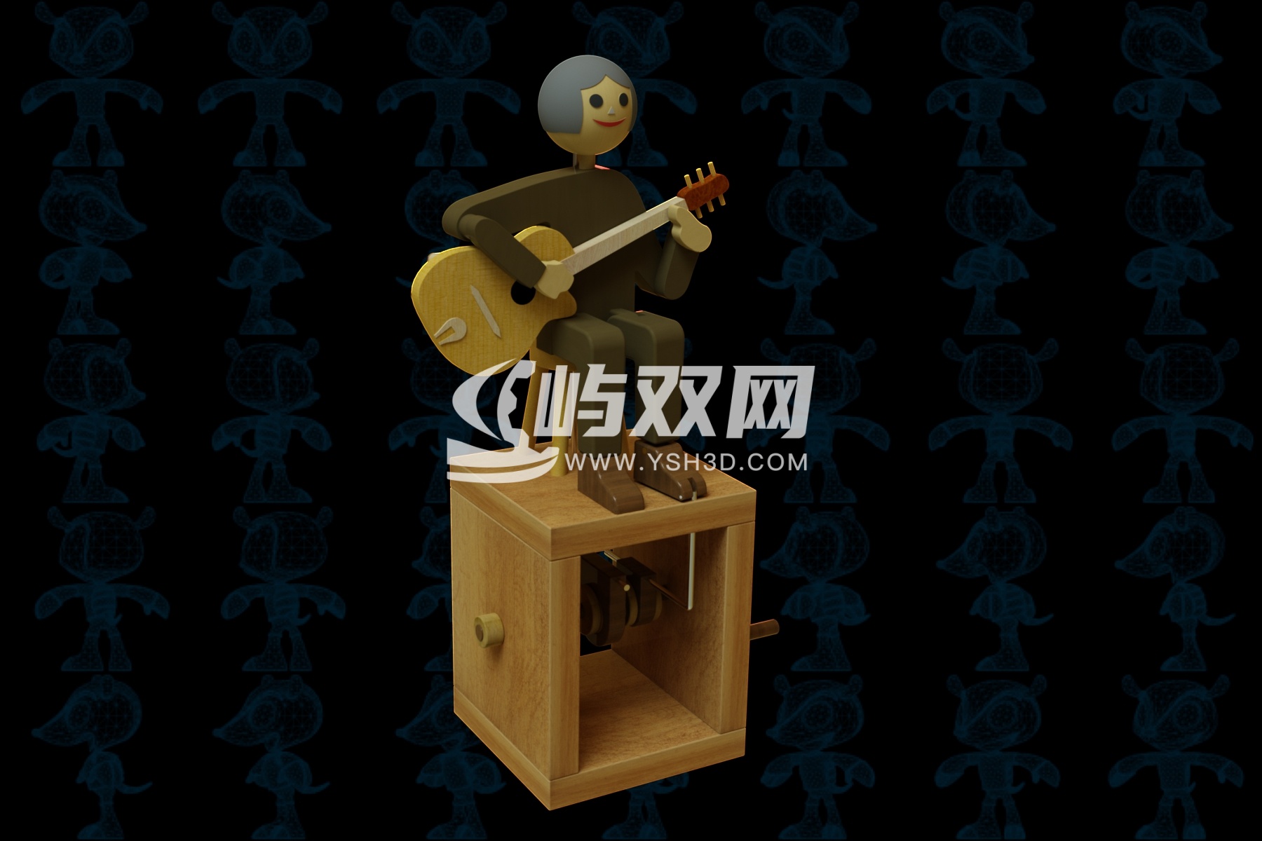 吉他玩家木制玩具