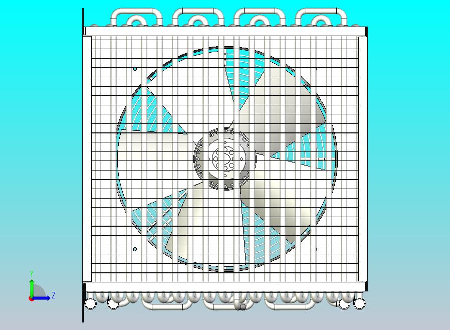 2匹双级风冷凝器三维模型