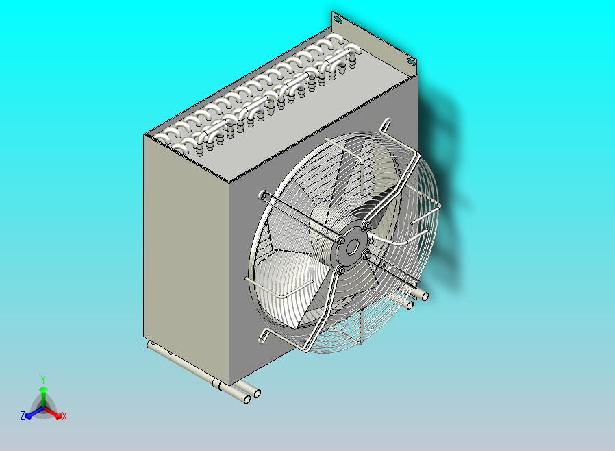 2匹双级风冷凝器三维模型