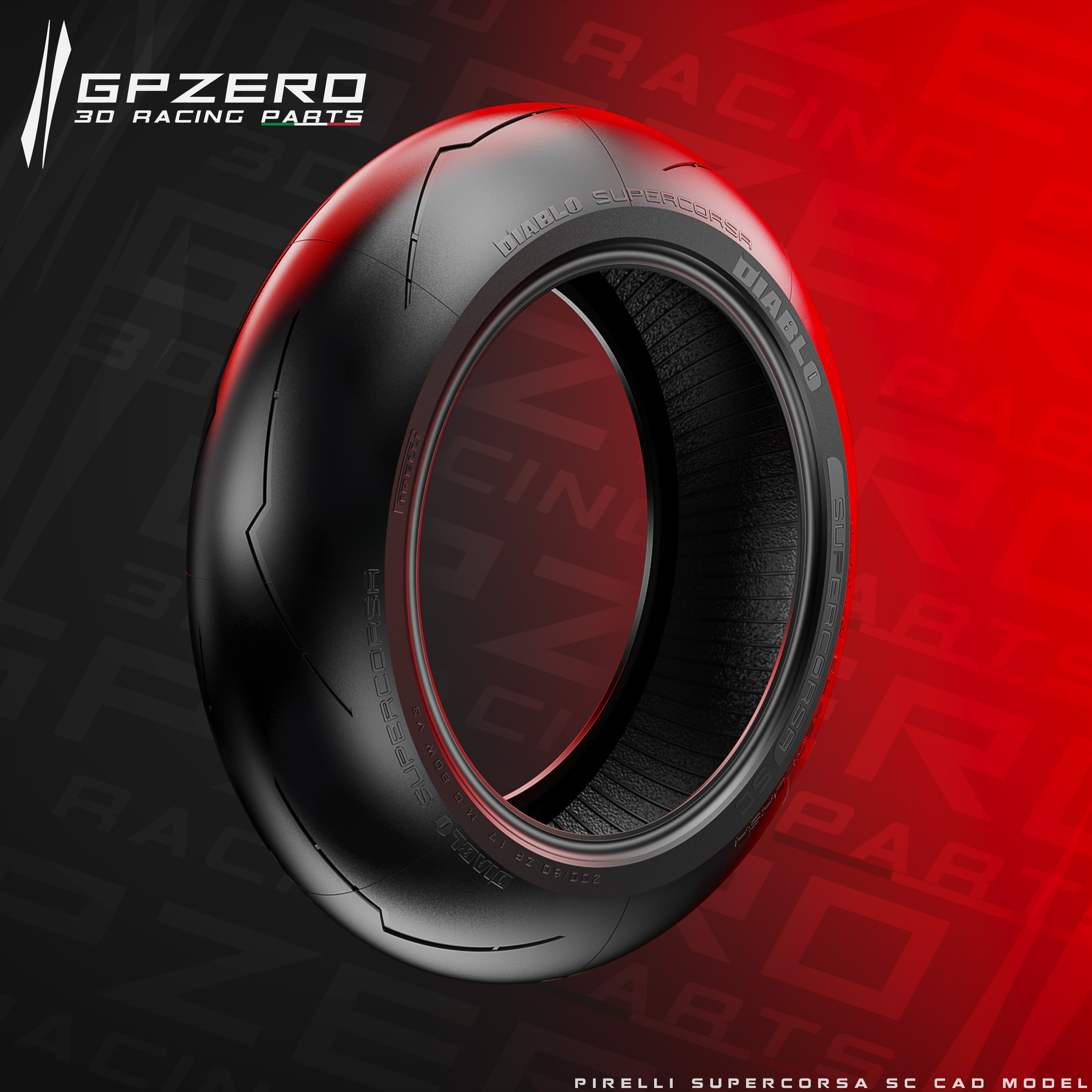 倍耐力 DIABLO SUPERCORSA V3 SC 200_60 zr17 CAD 步骤 STP