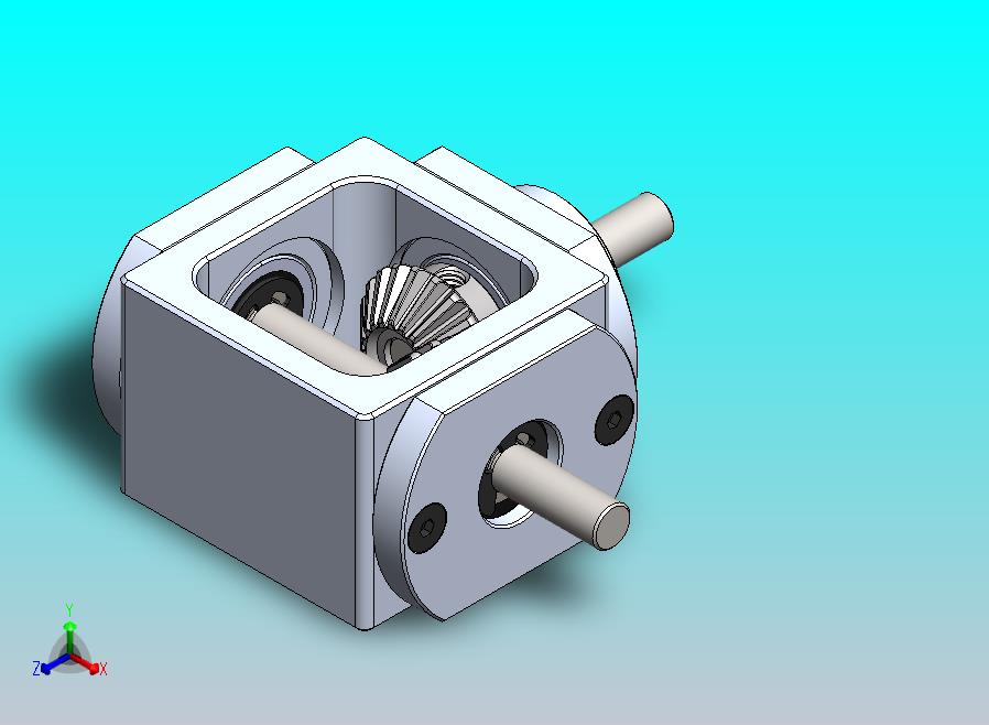 齿轮箱 90 度直角锥齿轮箱 1_1 单输出轴