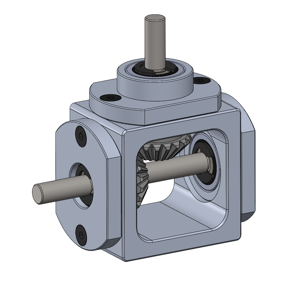 齿轮箱 90 度直角锥齿轮箱 1_1 单输出轴