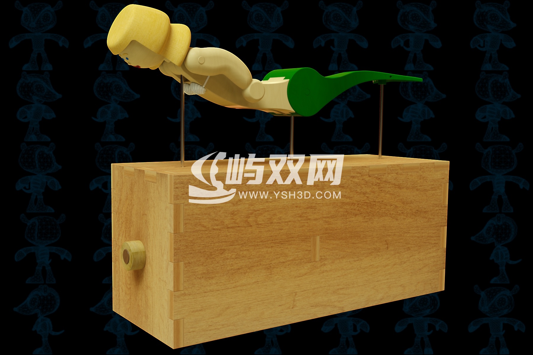 美人鱼木制玩具