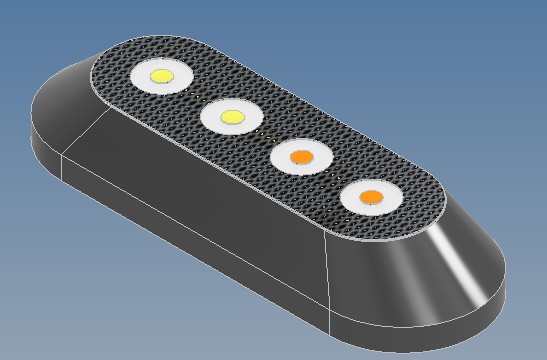 4.50 X 1.63，表面贴装LED灯，22种闪烁模式