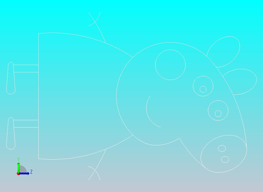 小猪佩奇二维草图模型