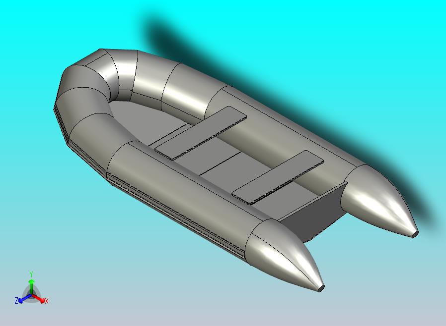 带刚性 payole 的充气船