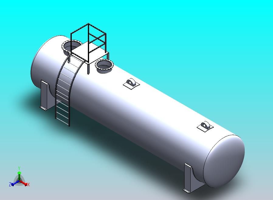 卧式储罐三维模型