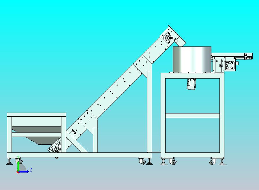 振动盘与输送链板组合的给料机