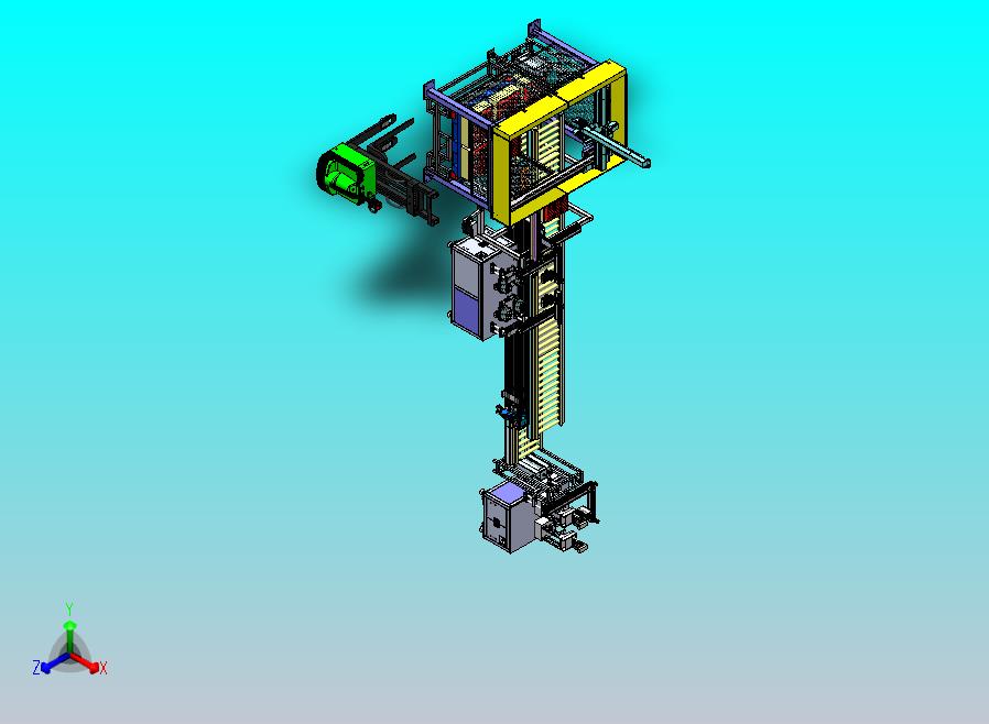 叉车上料，三级轴齿取料机械手，双层倍速链，提升机