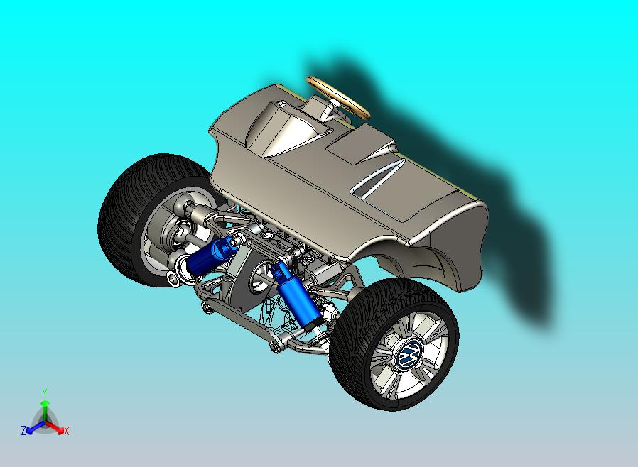 汽车悬挂系统double-wishbone-suspension CREO