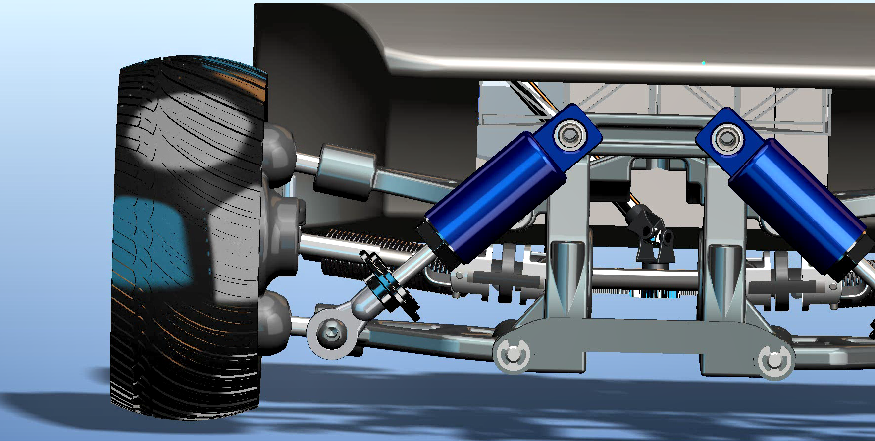 汽车悬挂系统double-wishbone-suspension CREO