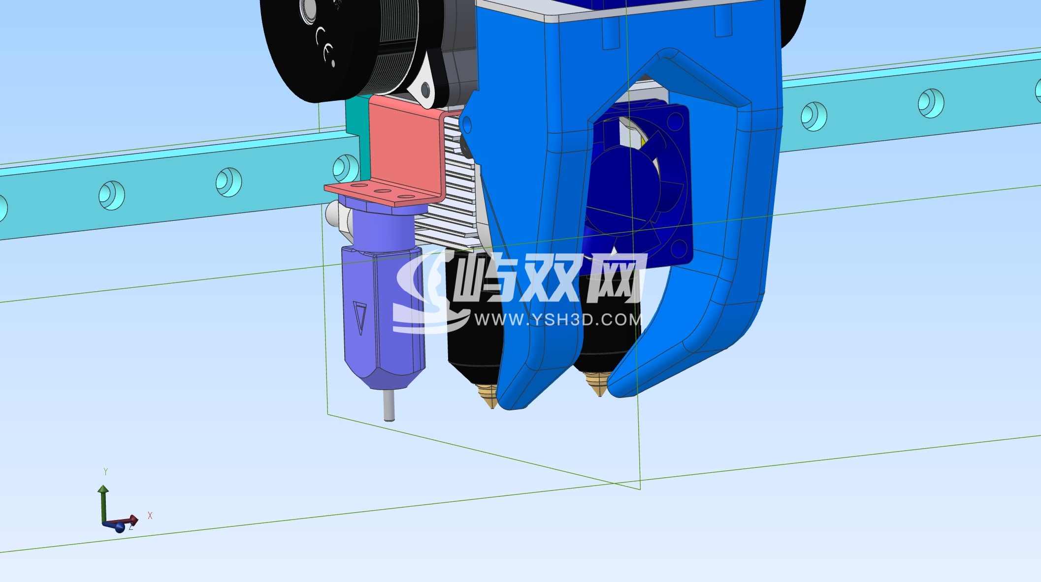 3D打印机双挤出头结构