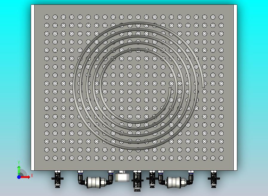 600x400无密封垫多点真空工作台三维模型