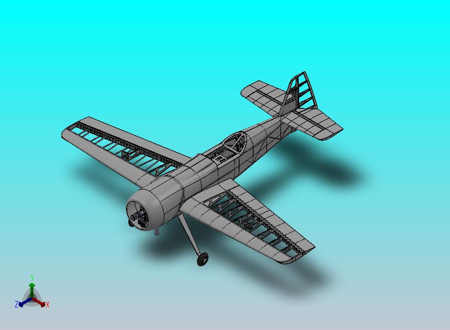 胶合板与轻木材质的SU-31航模飞机结构